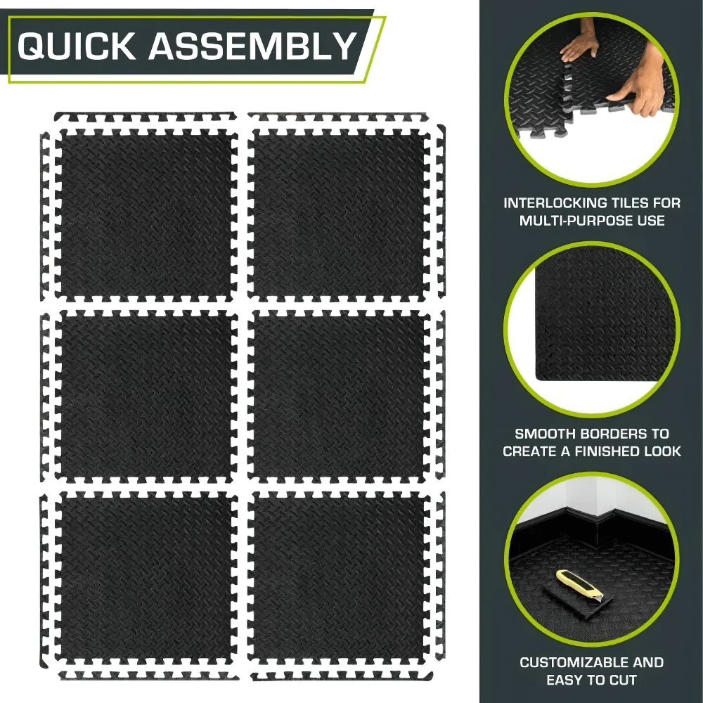 EVA Foam Exercise Mats for Gym Flooring and Yoga - SF3474 with interlocking tiles and non-slip surface.